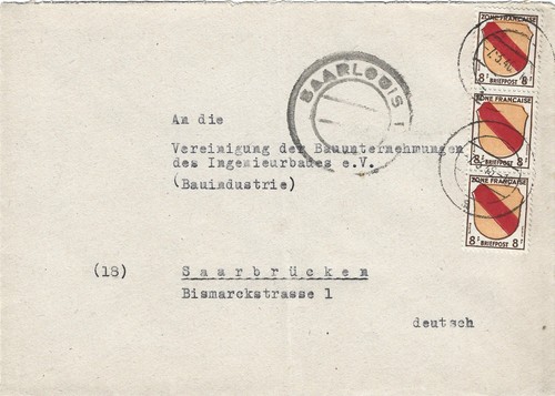 Saarland brief notstempel - fz,