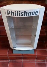"PHILISHAVE"   seltener Werbeständer / Schrank aus Kunststoff mit Metallfuß