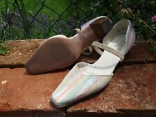 Rieker Damenschuhe Pumps Riemchen Sabot echt Leder creme multicolor Gr. 39 TOP