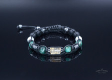 Herren Edelstein Armband Smaragd Citrin Jade Onyx Makramee Perlenarmband