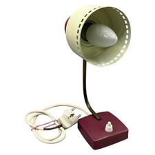 Nachttischlampe Messing Mid-Century 1950er Jahre Eames Antiquität 24,5cm Rot