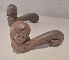 Antiker Türdrücker Groß Schwer Engel? Putte Haustür Türgriff K 10