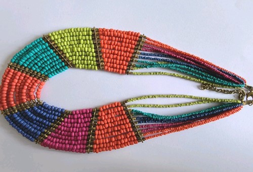 Vintage halskette rocailles - vintage,