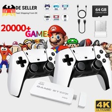 Retro konsole 20000+ Spiele 4K TV Video Game Stick mit 2 Wireless Controller DE