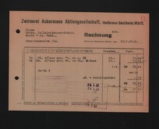 HEILBRONN-SONTHEIM, Rechnung 1942, Zwirnerei Ackermann AG