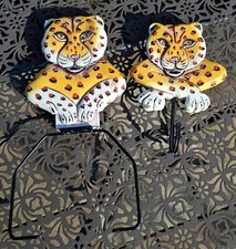 Toilettenpapier Halter u. Haken Holz Figur Gepard - Indonesien Handarbeit Unikat