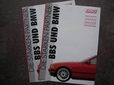 2x Prospekt BBS und BMW E36 3er E31 8er 850 csi 7er 740 5er Alufelgen Motorsport