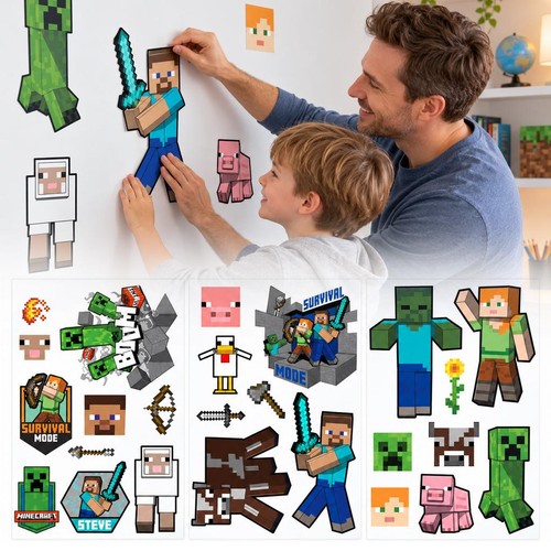Minecraft pvc wandaufkleber - minecraft, 3d