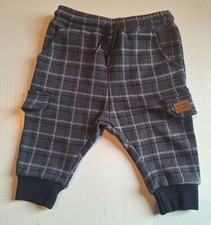 Baby Hose Gr. 68 von Topomini schwarz weiß kariert Taschen Cargo Stil