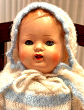 Alte Masse-Kopf-Puppe - 30-er bis 40-er Jahre  - 38 cm