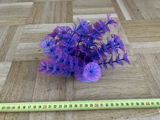 Aquarium Dekopflanze Lila Blau ca. 20 cm – Künstliche Pflanze mit Basis