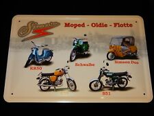 Blechschild Moped Flotte mit Simson KR 50  Duo Schwalbe  S 50 S 51 DDR Suhl 