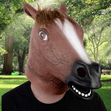 Pferdemaske Pferdekopf Voll Ganz Maske Anonymous Party Karneval Gummimaske Latex