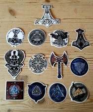 Aufkleber Valknut Vegvisir Runen Sticker Thorshammer Raben K35.15 Wikinger