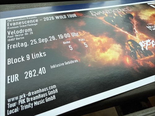 Vip ticket evanescence 2026 - ticket,