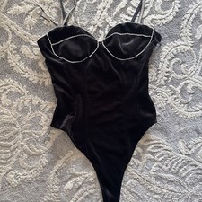 Zara Corsage Body Samt Schwarz Gr. S Top Zustand Wie Neu
