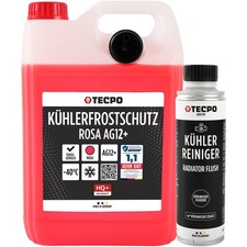 5L TECPO KÜHLERFROSTSCHUTZ KÜHLMITTEL AG12+ ROT + 300 ml KÜHLERREINIGER ADDITIV