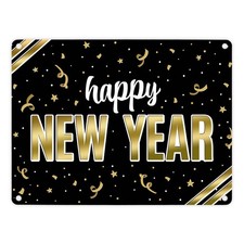 Happy new year metallschild - year,