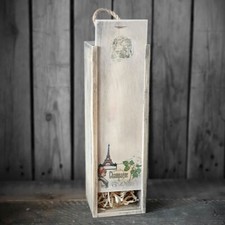 Vintage Weinholzkasten 35x10,5x10 cm Landhaus Weintruhe Shabby Holz Handarbeit