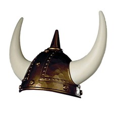 Wikingerhelm gold mit Hörnern