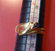 schöner Ring ca. 21 mm ca. 4,5g 585 Gold Saphir Diamanten