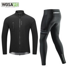 WOSAWE Herren Radjacke & gepolsterte Strumpfhose Rennrad Outfit Sportbekleidung