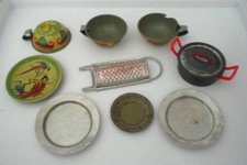 Puppenstuben Kaufladen Zubehör Konvolut - aus Metall 60er Jahre