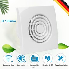 100mm Badlüfter Abluftventilator Wandventilator mit Rückstauklappe Wandlüfter
