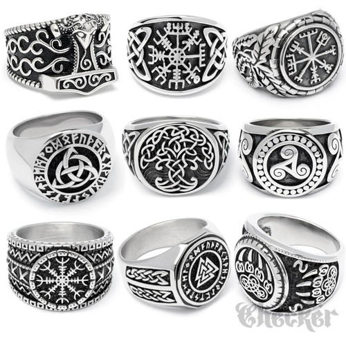 Edelstahl wikinger ring - edelstahl,