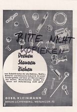 BERLIN-LICHTENBERG, Werbung 1939, Gebrüder Kleinmann Zubehörteile Elektro-Radio-