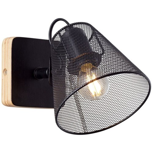 Wandspot schwarz holzfarben - wandspot, schwarz/holzfarben