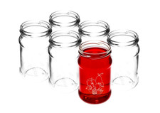 6x 300 ml Sturzgläser Twist‑Off 66 mm | Motiv Vögel / Honig Einmachgläser