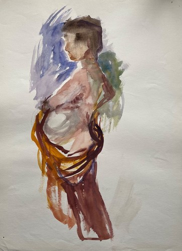Aquarell stehender weiblicher - aquarell,