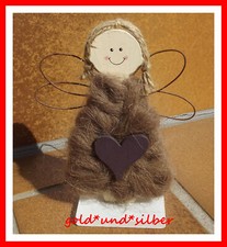 WEIHNACHTEN Advent HÜBSCHER Schutzengel ENGEL mit HERZ Deko LANDHAUS Shabby