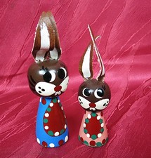 2 DDR Osterhasen aus Holz