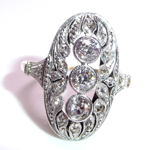 Ring art deco 585 gold - art, mit