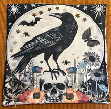 SALE!!!! Halloween Rabe Totenkopf Gothic Punk witch Kissen Deko Geschenk Horror