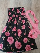 Leoonb Sexy Trägerloses Carmen Midikleid Kleid Blumendruck  Gr M