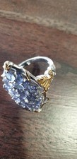 Tansanit ring 925 bicolor - tansanit,