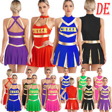 DE Damen Cheerleading Kostüm Cheer Leader Uniform Kleid Karneval Frauen Cheer