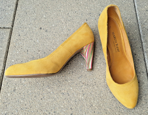 Gelbe nubukleder pumps 37 - nubukleder-pumps, gr.
