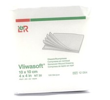 100x Kompressen Vliwasoft 10x10 cm 100 Stck. aus Vlies REF 12064