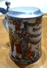 Bierkrug mit Zinndeckel