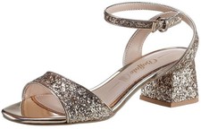 Buffalo-Sandalette Damen Sandale Sommer Elegant Gold Absatz Riemchen Gr. 37