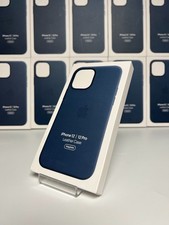 Original Apple iPhone 12 / 12 Pro Leder Case Hülle MagSafe MHKE3ZM/A Baltic Blau