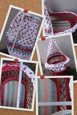 Vintage 70er Jahre Puppenwagen Stubenwagen rot Korb / Holz Nostalgie Retro Deko 