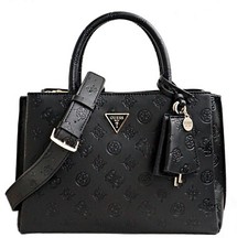 Guess Tasche Handtasche Henkeltasche Jena Elite Luxury 4G Logo Schwarz  Neu