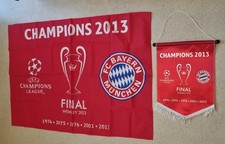FAHNE & Wimpel  BAYERN MÜNCHEN CHAMPIONS 2013 FINAL WEMBLEY 2013 seltenes SET