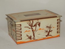 Blechdose Art Deco Palmen und Kakteen  15,5 x 11,5 x 7,5 cm