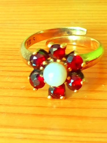 Damen ring granat perlen - ring,